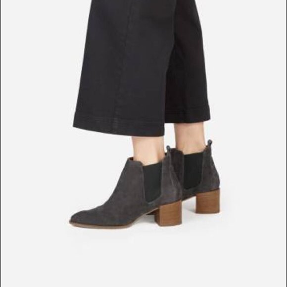 Everlane Grey Suede The Heel Boot Ankle Boots Size 11 - Picture 2 of 7